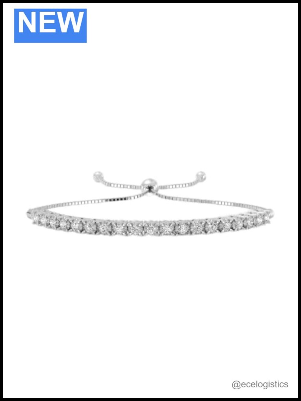 1 CTTW Lab Grown Diamond Bolo Bracelet in Rhodium Plated Sterling Silver